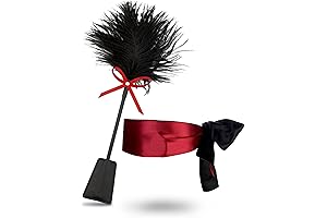 Red Faux Whip Set 15 in Feather Tickler