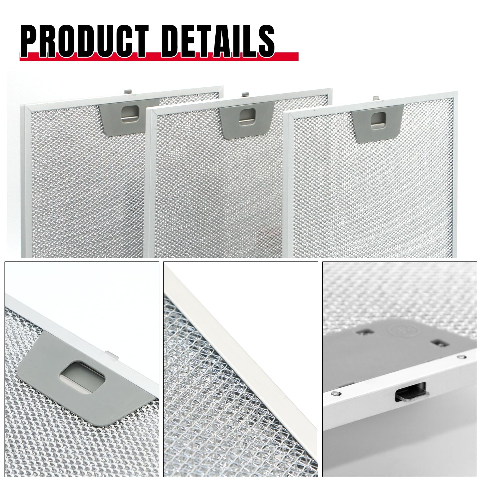 3 filtros de grasa para campana extractora WB02X24871, filtro de grasa compatible con los modelos GE JVW5361EJ1ES, JVW5361EJ2ES, JVW5361SJ1SS, JVW5361FJ1DS, JVW5361BJ1TS