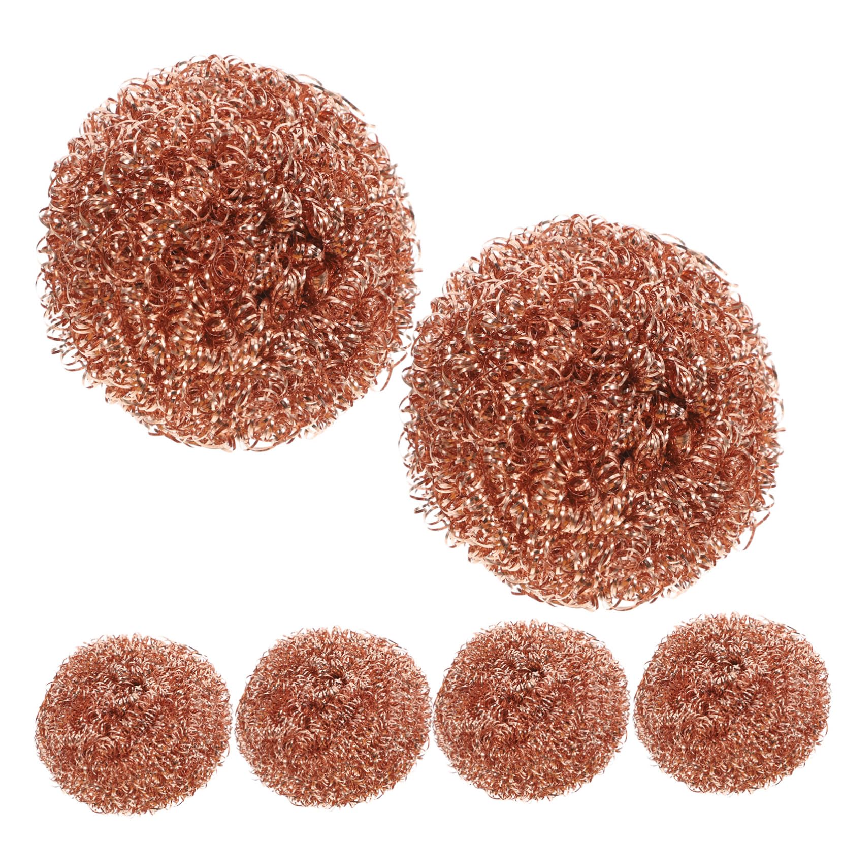 STOBAZA 6pcs Solder Cleaning Ball Welding Tip Cleaner Soldering Iron Tip Cleaner Soldering Pad Copper Cleaner Solder Cleaner Brass Copper Pot Cleaner Copper Scrubbing Pads Rose Gold