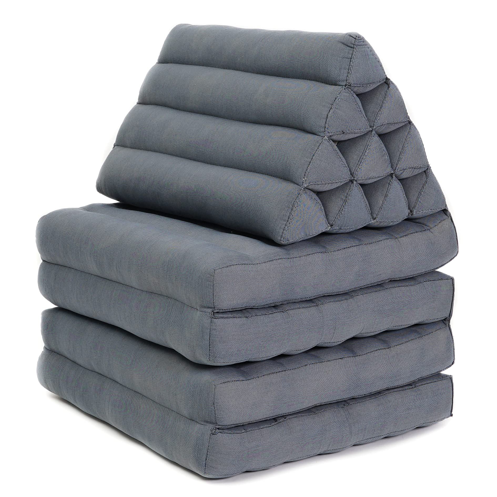 Leewadee Thai Triangle Floor Cushion Large 225 x 50 cm - Kapok Foldout Floor Mat Backrest Lounge
