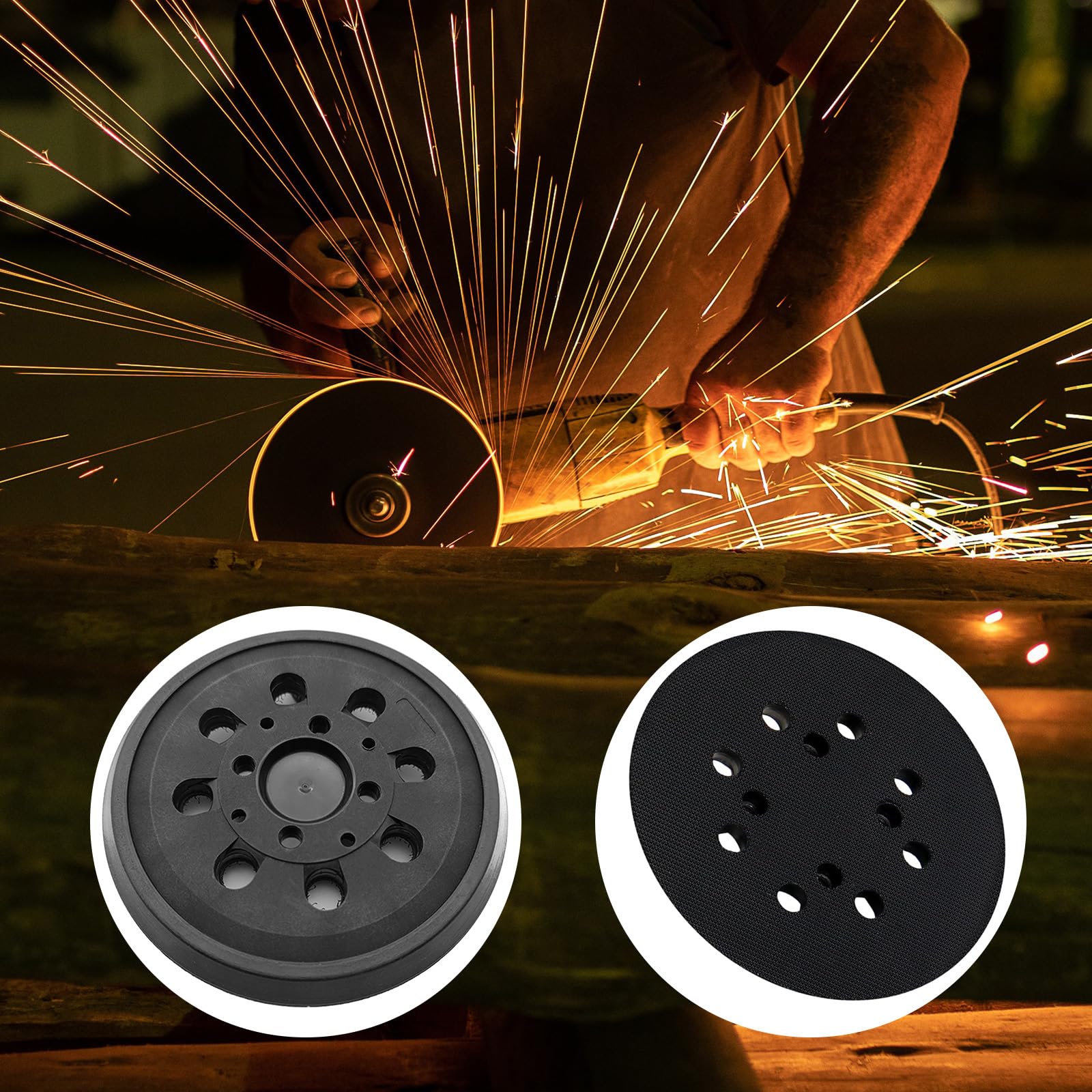 6 Pouces 6 Trous Disque De Ponçage Pad Support Ponceuse Crochet Et Boucle Disque Auto-Adhésif