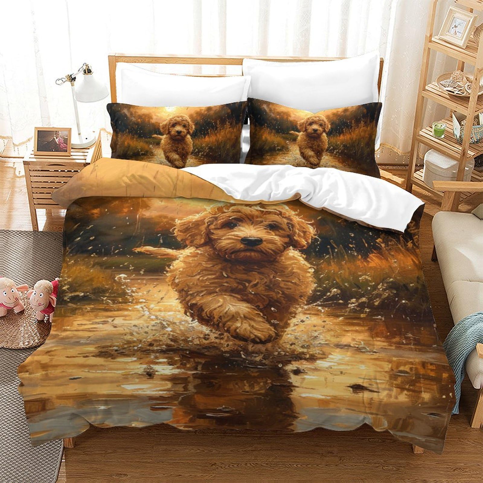 Housse de couette TUK tuk chien parure de lit enfant pour chambre