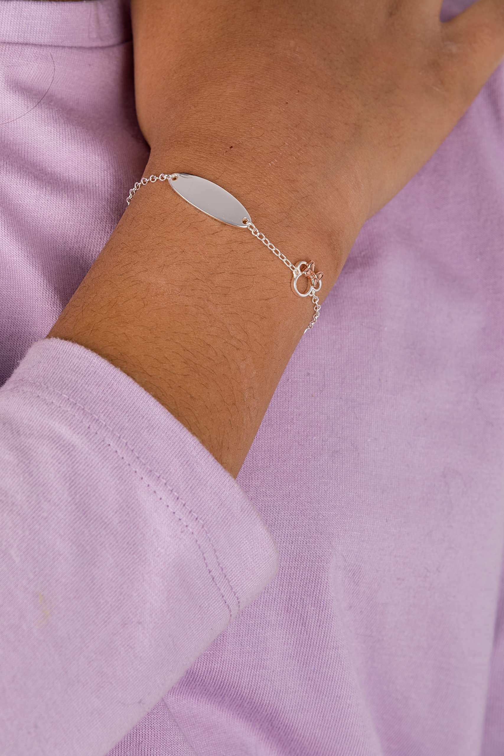 Pulsera Disney de Plata con Figura Central que representa a Minnie y Circonitas, Joyas Disney