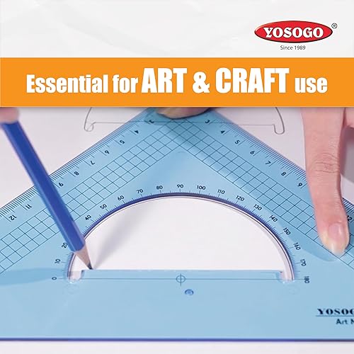 Miniatura 8 de Paquete de 2 reglas triangulares transparentes grandes cuadradas: 12 pulgadas - 30/60 grados y 9 pulgadas 45/90 grados | Esencial para uso escolar y