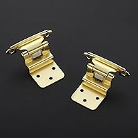 Vista 3 de Ravinte 30 paquetes (15 pares) de bisagras empotradas doradas de 3/8 pulgadas para gabinetes, bisagras de cierre automático para gabinetes