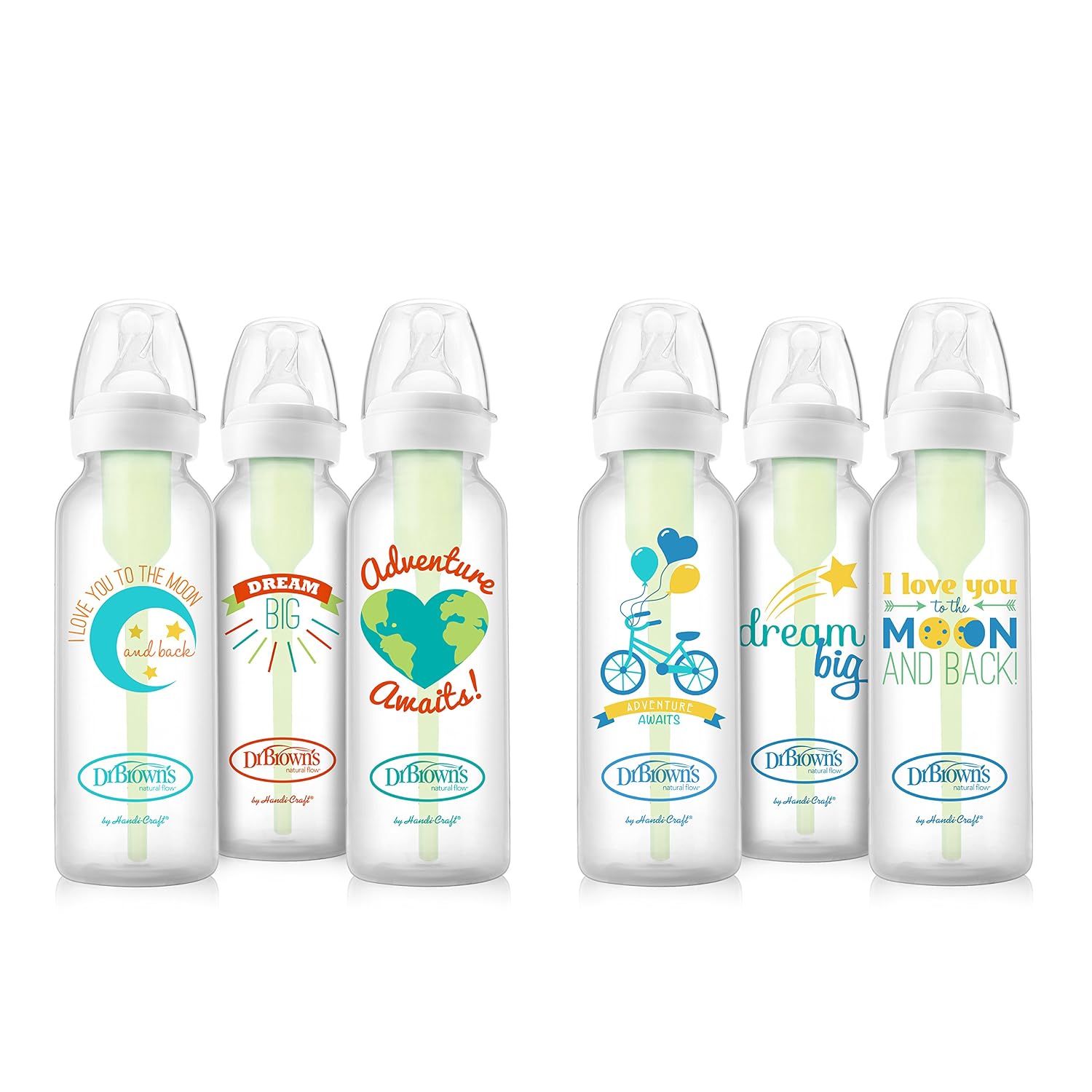 Dr. Brown's Options Baby Bottles, 8 ounce, Adventure/Love/Dream Designs, 6 count