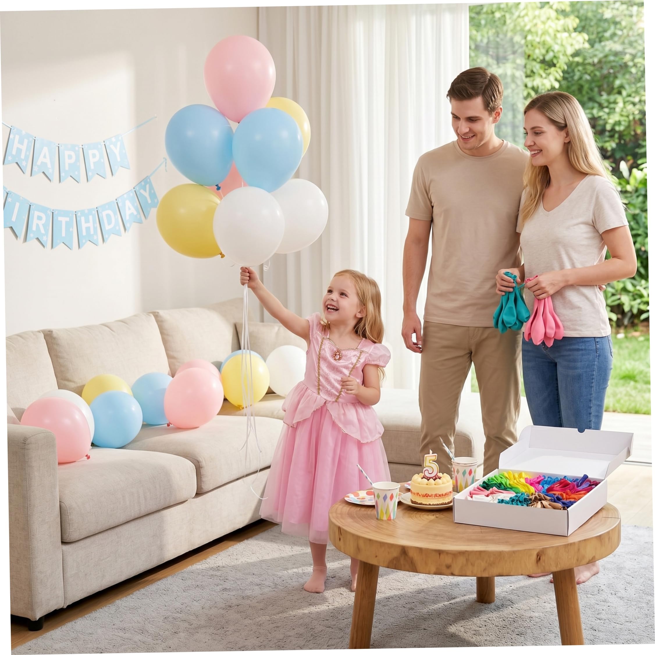 Lot de 1000 ballons de 25 cm (10 pouces), en latex épais mat, couleurs arc-en-ciel assorties.