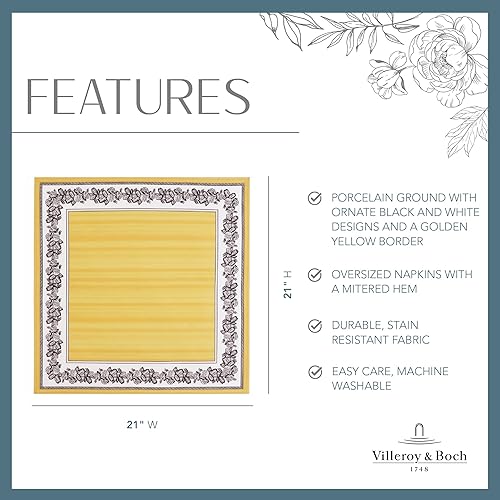 Miniatura 4 de Villeroy and Boch Audun - Servilletas de tela de algodón de gran tamaño, 21 x 21 pulgadas, juego de 4