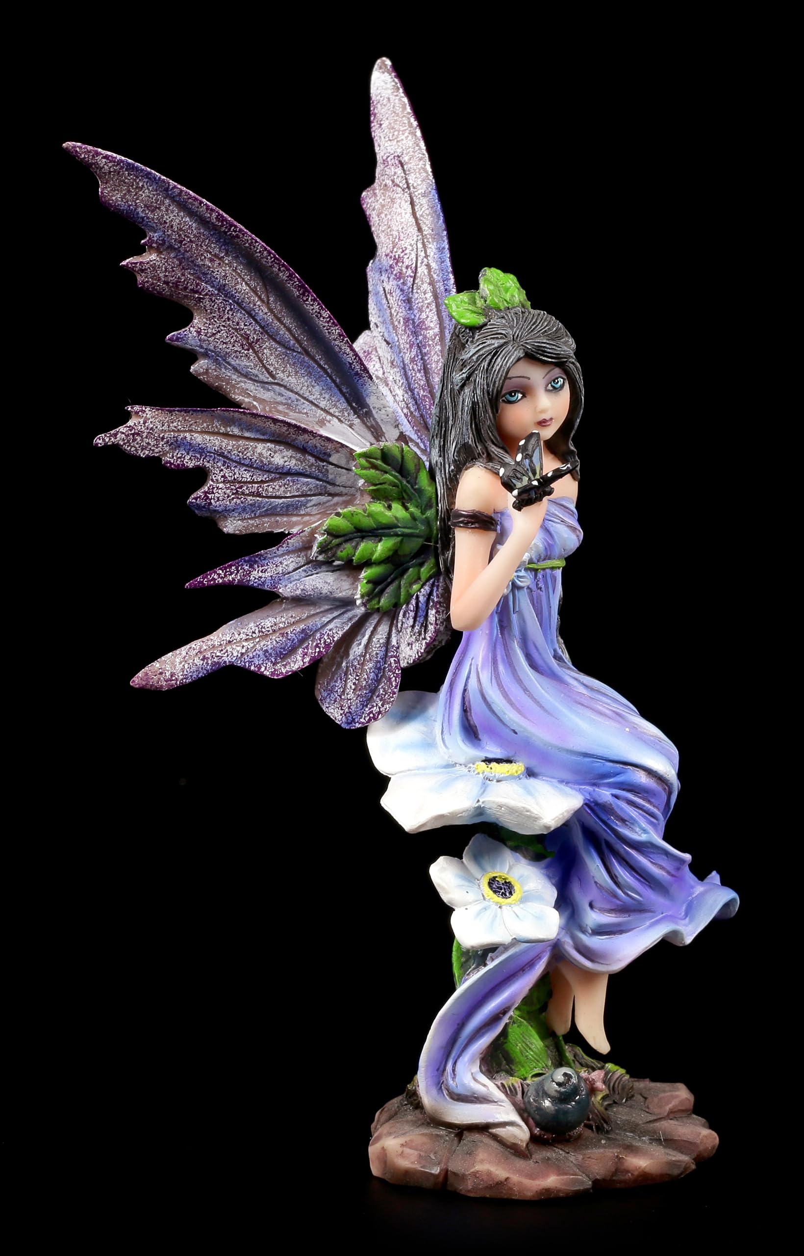 Frühlings Elfen Figur mit Schmetterling - Feen Fantasy Elfenfigur Deko Flügel