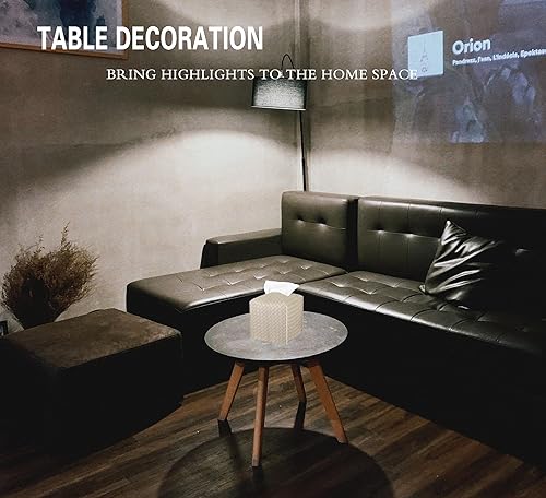 Miniatura 2 de LBH - Funda para caja de pañuelos, de piel sintética, con patrón trenzado, funda cuadrada para pañuelos faciales, dispensador de papel organizador