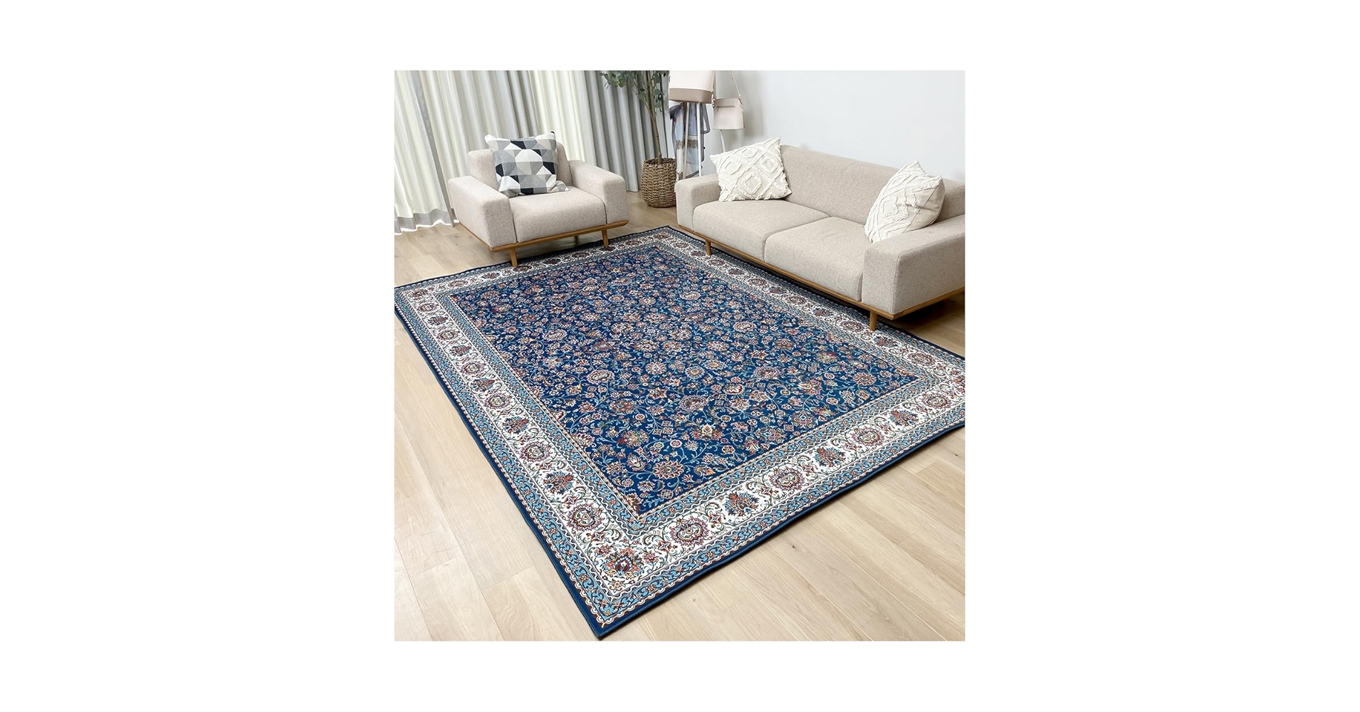 Amazon | 洗えて畳める 撥水 カーペット 滑り止め ペルシャ絨毯調 軽量