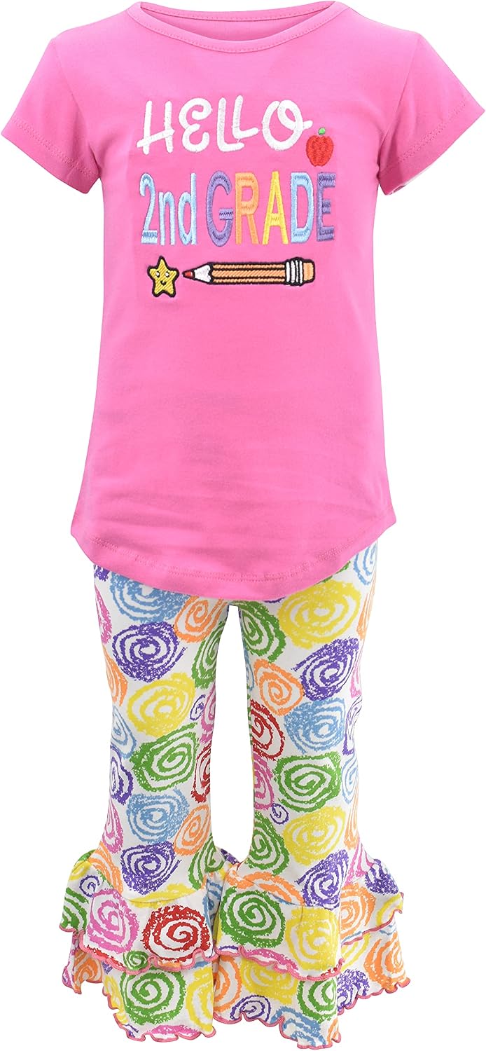 Unique Baby Girls Hello Class Back to School Outfit