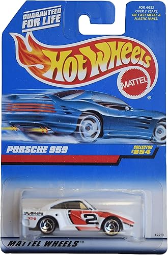 Hot Wheels Porsche 959, Blanco Ruedas de afeitar #854