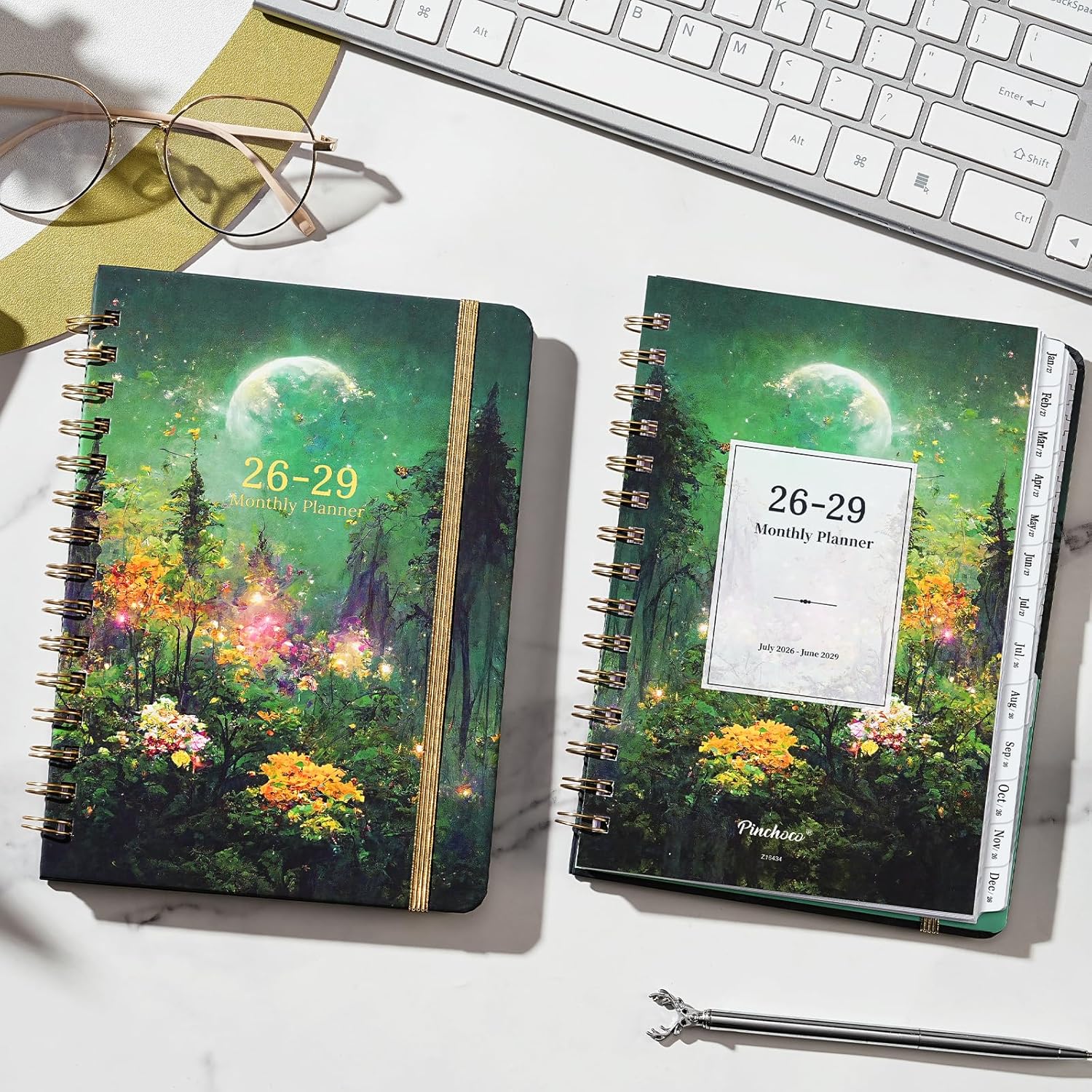 2026-2029 Monthly Planner - 3 Year Monthly Planner 2026-2029, Jul. 2026 - Jun. 2029, 6.3" X 8.4", 3 Year Calendar with 36 Months Tabs + Back Pocket - Dreaming Moon - Image 8