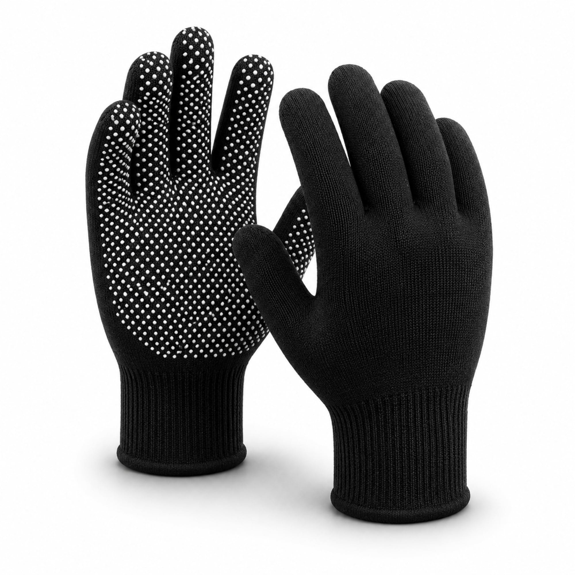 PRO365 Cricket Batting Gloves for Men | Lightweight PVC Tennis Ball Cricket Gloves with Enhanced Grip & Elastic Wrist Support | Black & White Dotted Design Batting Gloves for Practice & Match Play-image-40