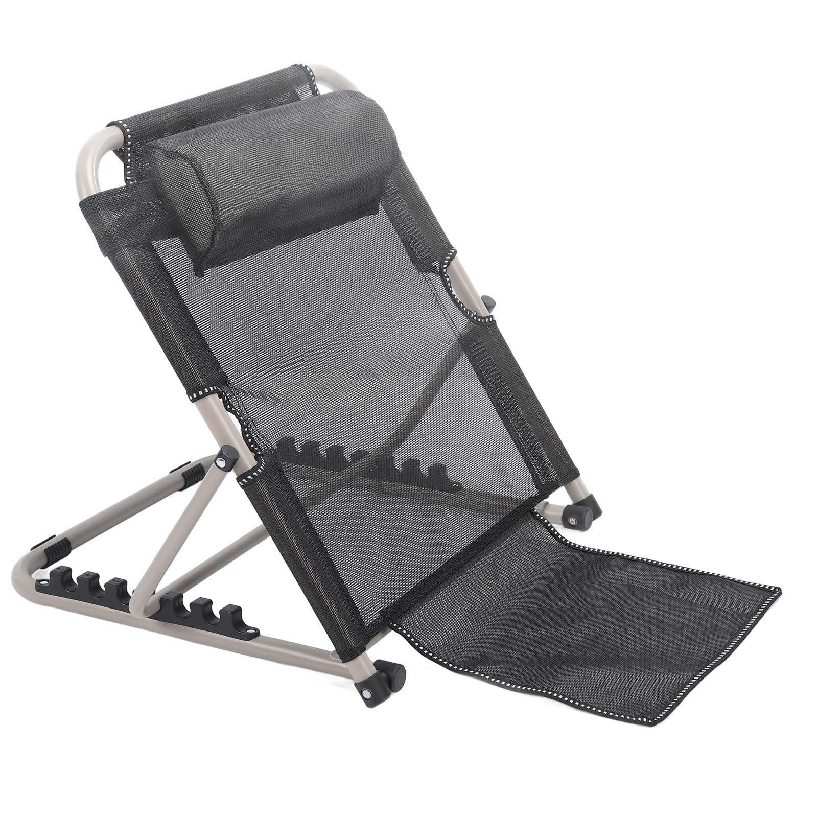 FILFEEL Dossier de lit relevable réglable avec oreiller, dossier de lit pliable pour la lecture et les soins aux patients – Robuste, angle de position réglable à 6 crans