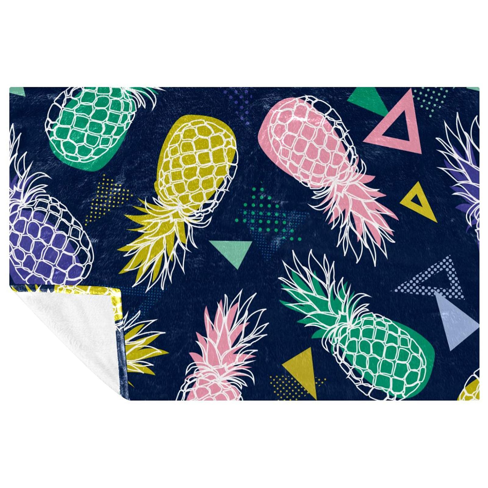 Plaid ananas 150x100 couverture chaude lit canapé camping pique-nique