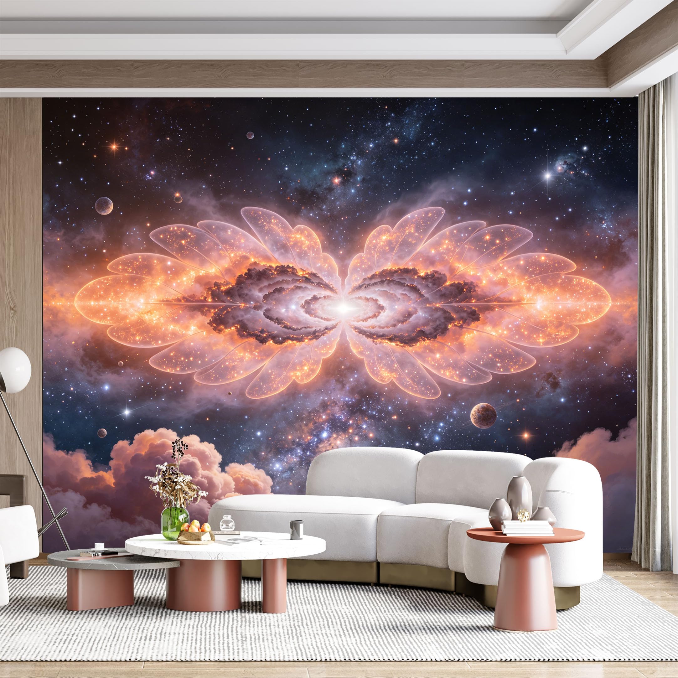 Custom Size Wall Mural Celestial Nebula Butterfly Cosmic Galaxy Starry Sky Abstract Fantasy Art SelfAdhesive Wall Fabric Removable for Home Office Decor