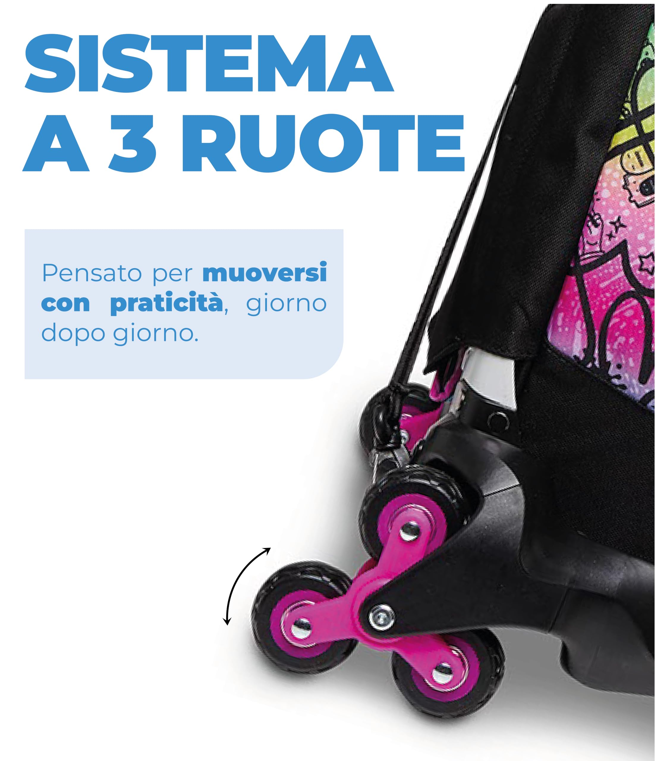 Seven Trolley Jack 3 ruote, COLOUR EXPRESSION, Scuola, Bambini e Ragazzi, Scuola e tempo libero