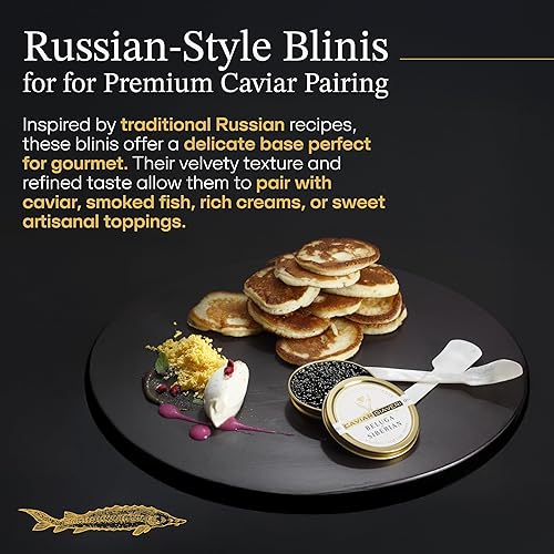 Miniatura 2 de Mini Blinis de cóctel ruso 2 paquetes (36 piezas) cada paquete. Extra fino, delicado en sabor y textura, perfecto para maridar con caviar.