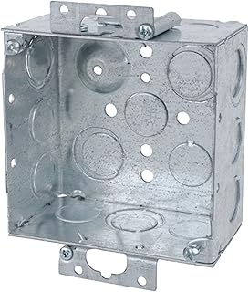Steel City 52171-OW Pre-Galvanized Steel Square Old Work Box with 1/2-Inch and 3/4-Inch Eccentric Knockouts