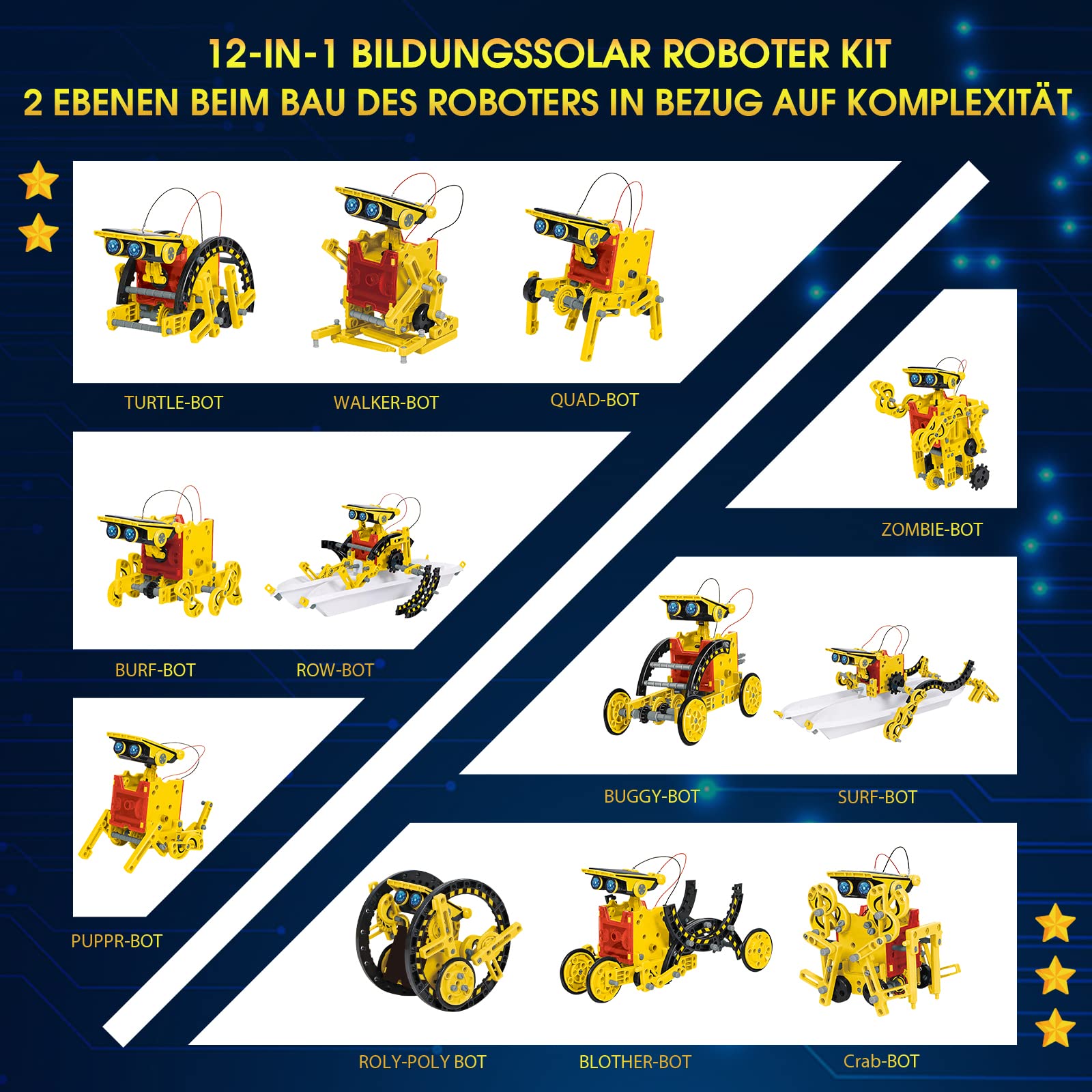 Solar Roboter Spielzeug ab 8 Jahre,OMWay 12-in-1 STEM Experimente für Kinder Alter 9 10 11 12,Konstruktionsspielzeug Bausatz,Geschenke Spielzeug für 13 14 Jährige Junge Mädchen