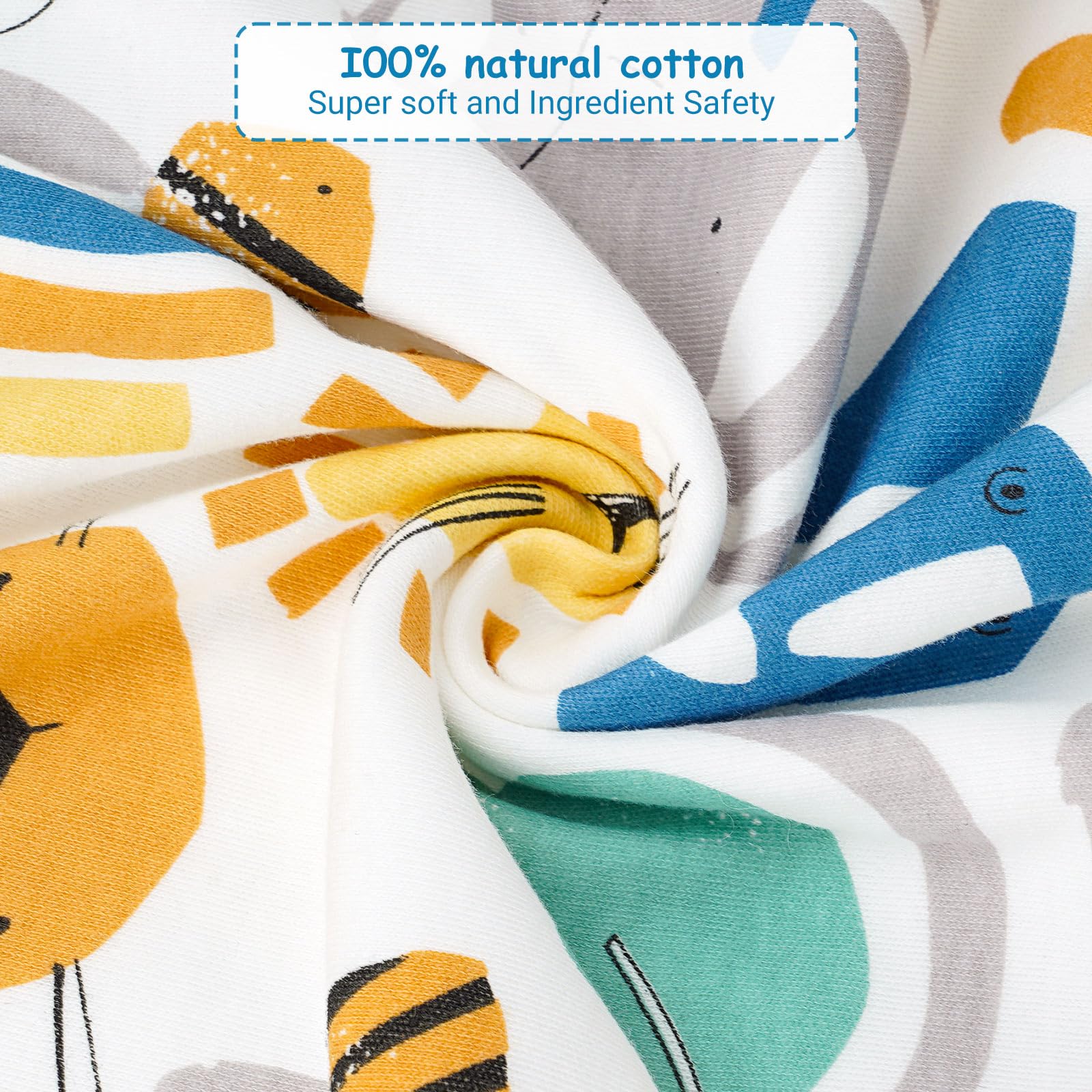 WYTbaby Sacco Nanna con Piedini 1.0 Tog, 100% Cotone Ultra-Morbido, Facile da Indossare, Ideale per il Sonno dei Neonati, Sacco Nanna Adatto per Bambini da 2-3 Anni