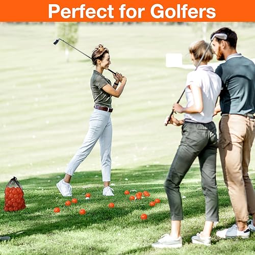 Miniatura 6 de Paquete de 80 pelotas de golf de práctica de vuelo limitado de 1.654 pulgadas, para entrenamiento de golf, flujo de aire, bola de plástico hueca