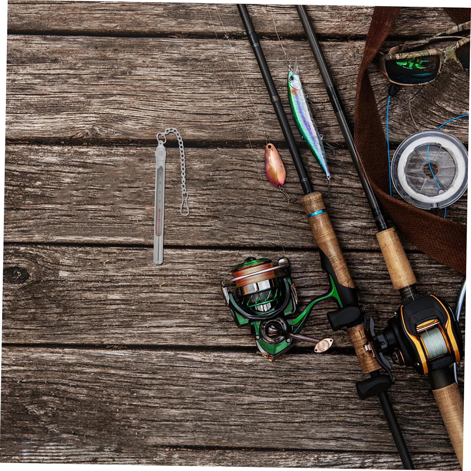 OSALADI Fishing Water Temperature Thermometer for Outdoor Use, Portable 0-100℃ Water Temperature Gauge for Lake, Stream, Fish Tank Measurement