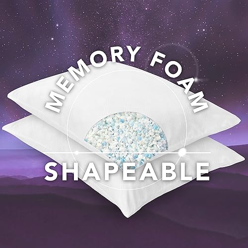 Miniatura 2 de Zentech Essentials - Paquete de 2 almohadas de espuma viscoelástica con infusión de gel, tamaño estándar, 20 x 26 pulgadas