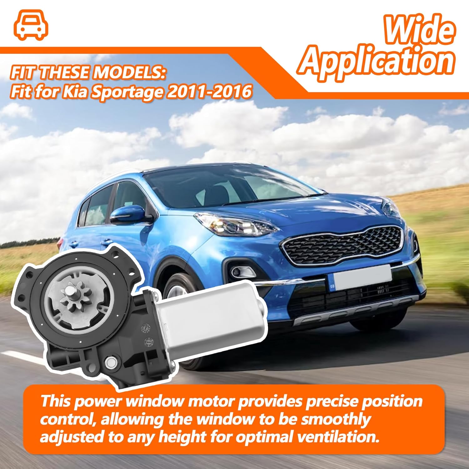 82460-3W000 Power Window Motor Front Right Passenger Side Fit for Kia Sportage 2011 2012 2013 2014 2015 2016 Replace 824603W000