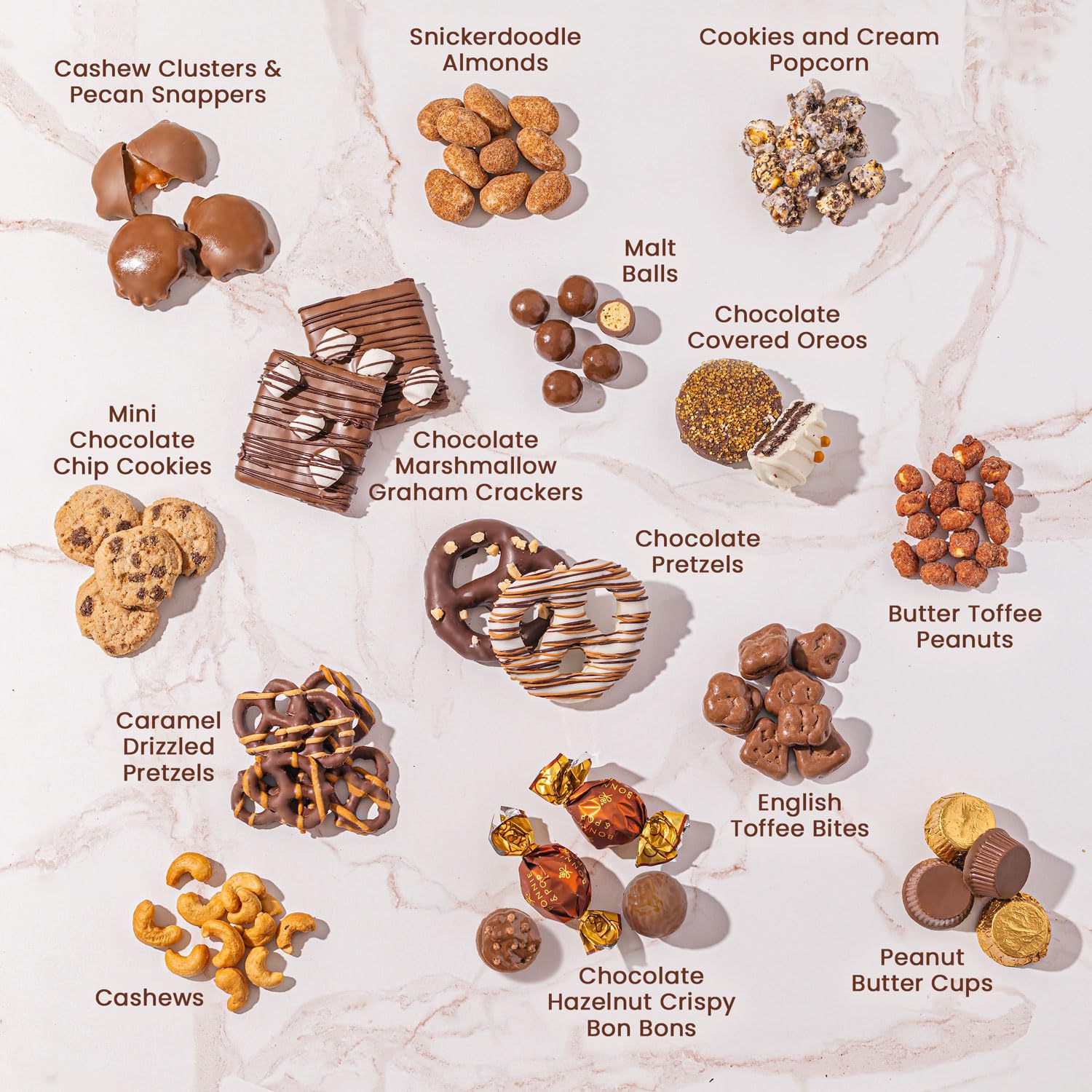 Gift Basket Tower, Chocolate Candy Snack Treat Gift Box Assortment - Men, Women, Corporate, Office, Employee, Appreciation, Thank You, Party- Bonnie and Pop (Chocolate)