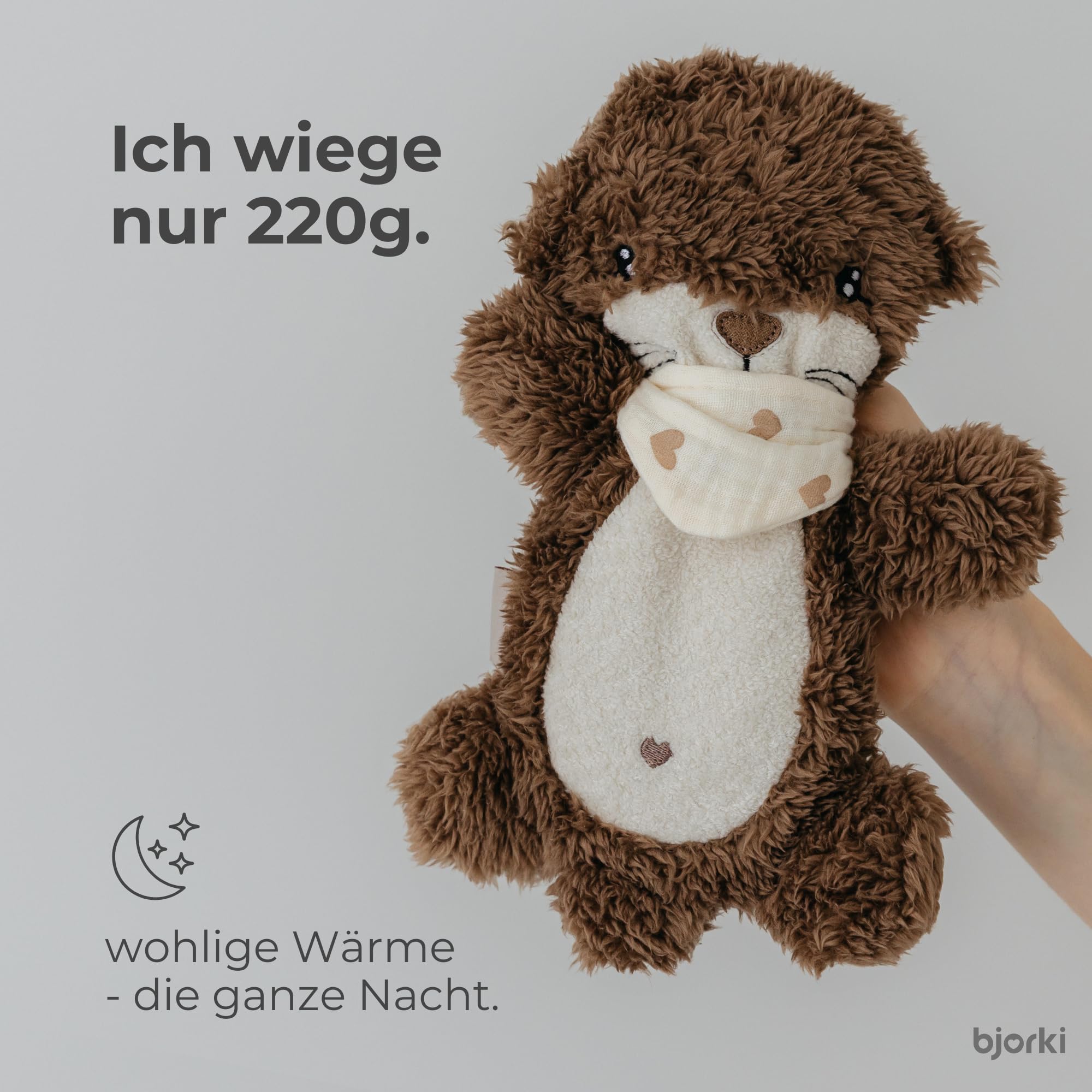 BJORKI Coussin chauffant pour bébé et enfant - Coussin chauffant avec garnissage en graines de lin pour le micro-ondes - Parfait comme doudou et coussin apaisant pour la chaleur et le bien-être