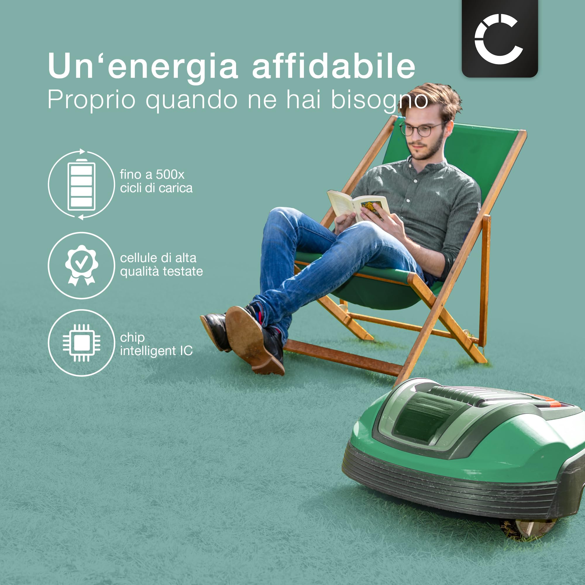 CELLONIC 1x Batteria per Giardino Compatibile con Husqvarna Automower Limited Edition 2020, Compatibile con Gardena Sileno Minimo 250, Sileno Life 750, Husqvarna 584 84 28-02 – (2500mAh, 18V)
