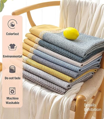 Miniatura 5 de WJXBoos Fundas de sofá de lino de algodón, fundas de sofá con exquisito borde de encaje, fundas de sofá antideslizantes y agradables a la piel para