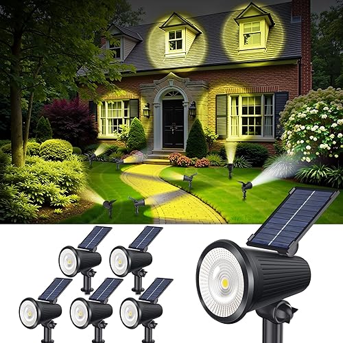 Focos solares impermeables para exteriores, luces LED ultra brillantes para árbol, bandera, césped, estatua, piscina, jardín, casa, pared, patio,