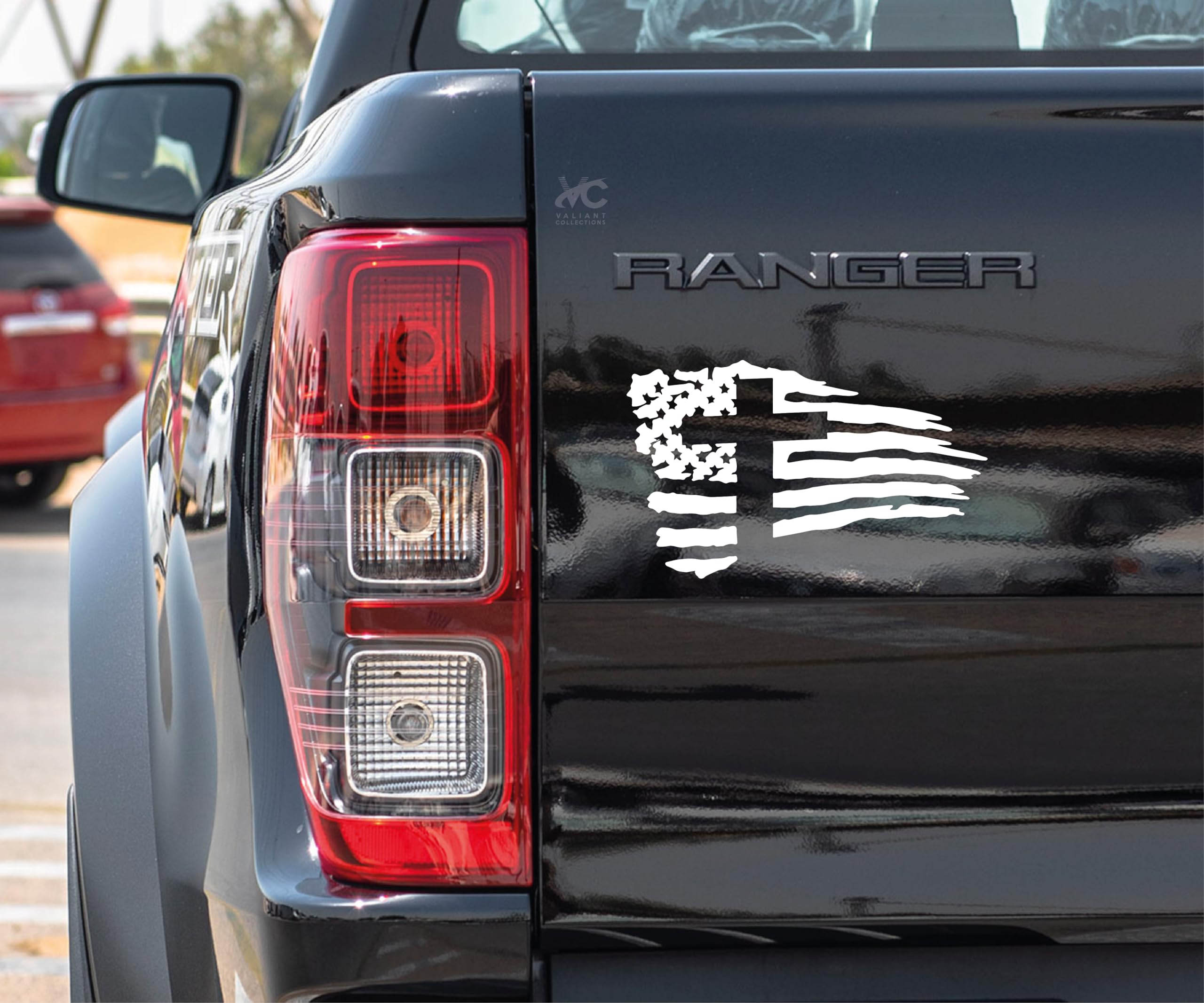 VALIANT COLLECTIONS – American Flag and Christian Cross Sticker – Vinyl Sticker for Car, Truck, and Van – Indoor and Outdoor Use for Wall – Waterproof