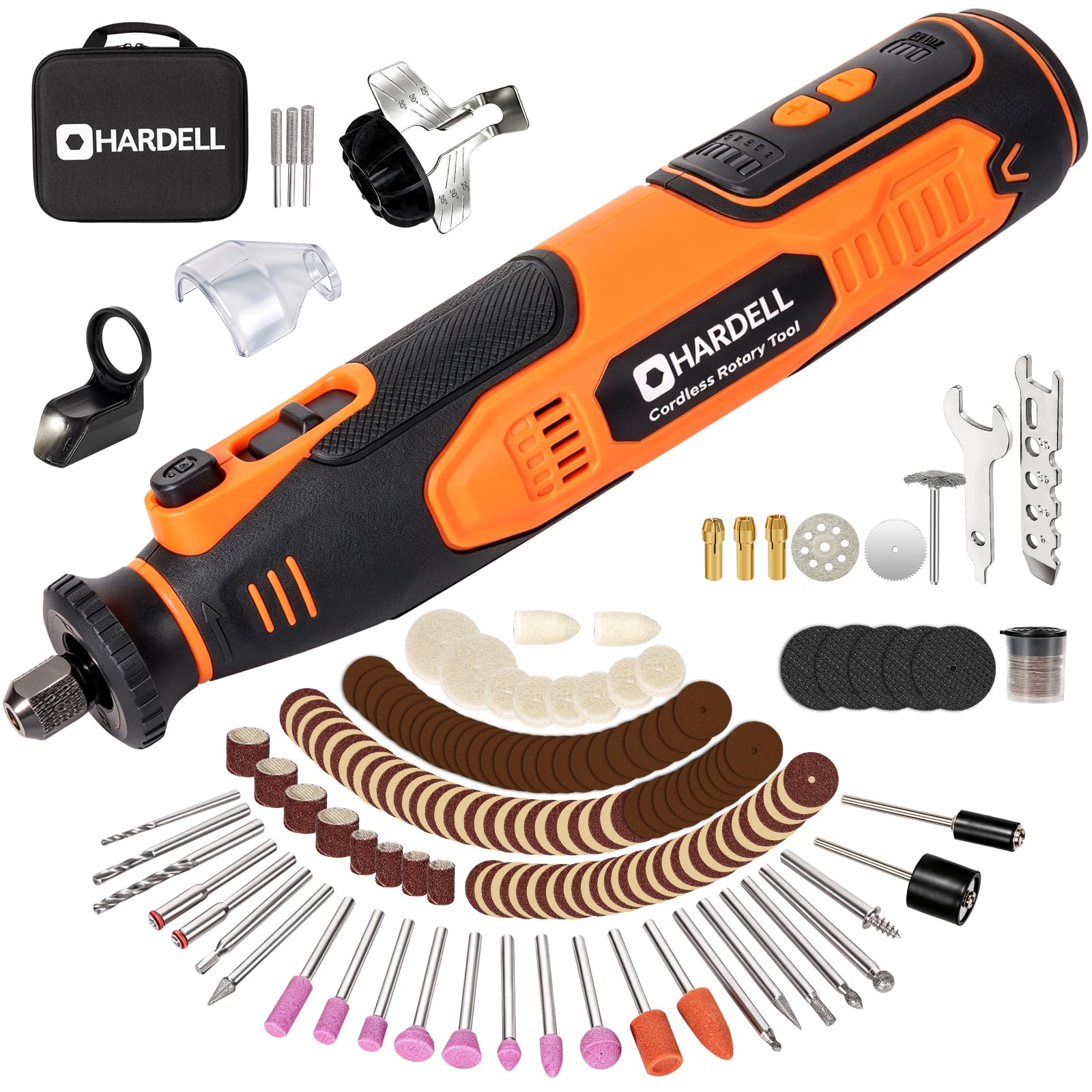 8V Cordless Rotary Tool Kit, 5‑Speed, 140 Accessories, 30000RPM