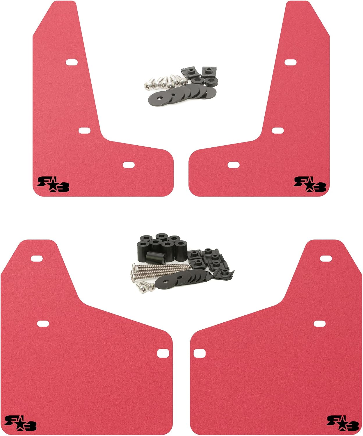 RokBlokz Mud Flaps for 2010-2014 MK6 Volkswagen Golf GTI - Multiple Colors Available - Mud Guards are Custom Cut and Fit - Includes All Mounting Hardware (Black with White Logo, Short)