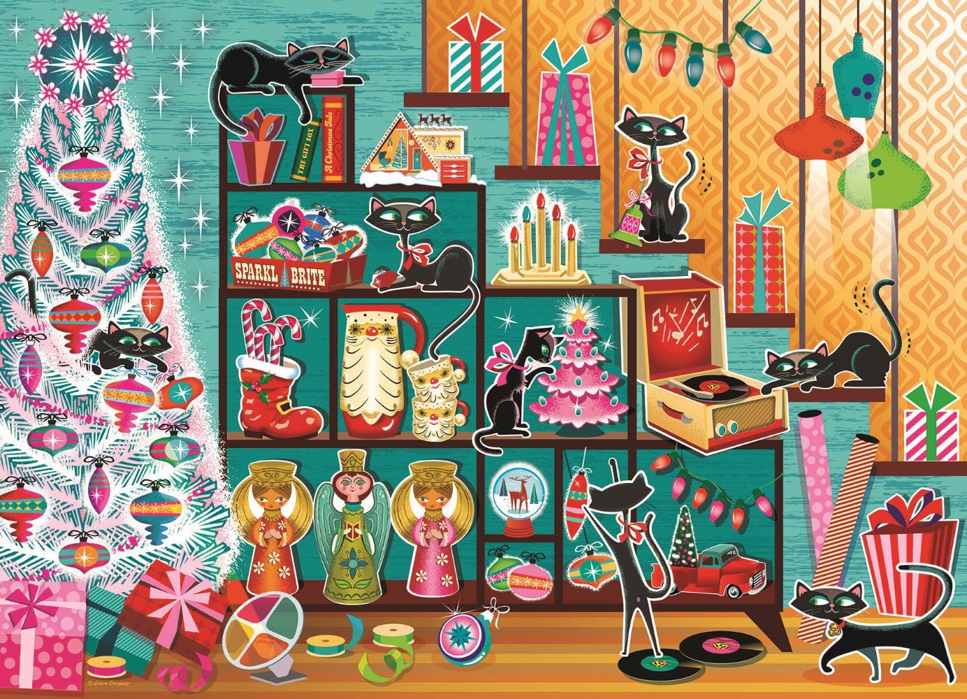 Cobble Hill Christmas Cats 1000 Piece Jigsaw Puzzle