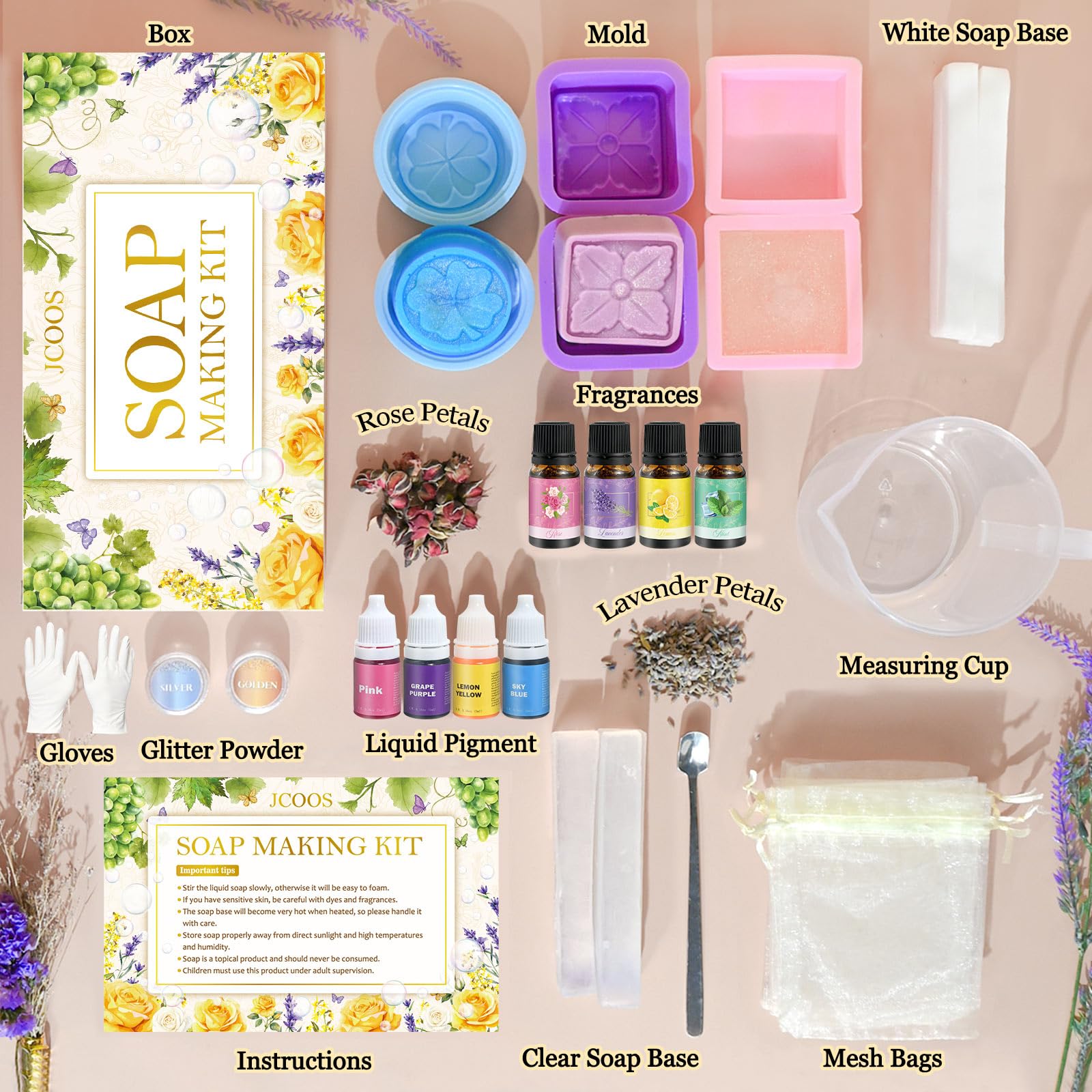 Vezerd kit para hacer jabón artesanal, creativo juego de manualidades para adultos, set de fabricación