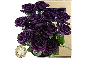 FiveSeasonStuff 12 Stems Artificial Dark Purple Flowers