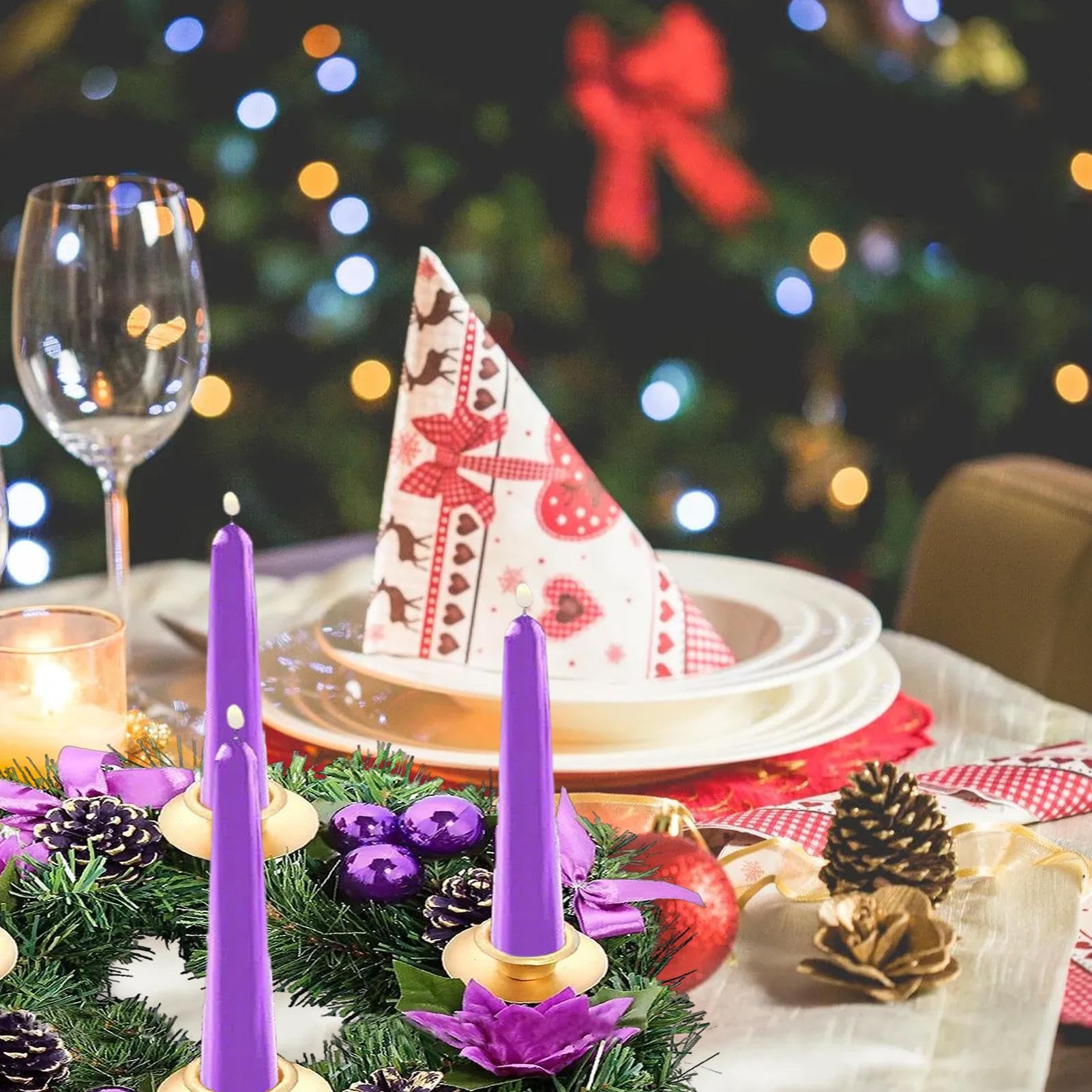 Anelli di candela di Natale per pilastri | 2024 Natale candela anelli | ghirlande | pigne ghirlanda nastro supporto avvento