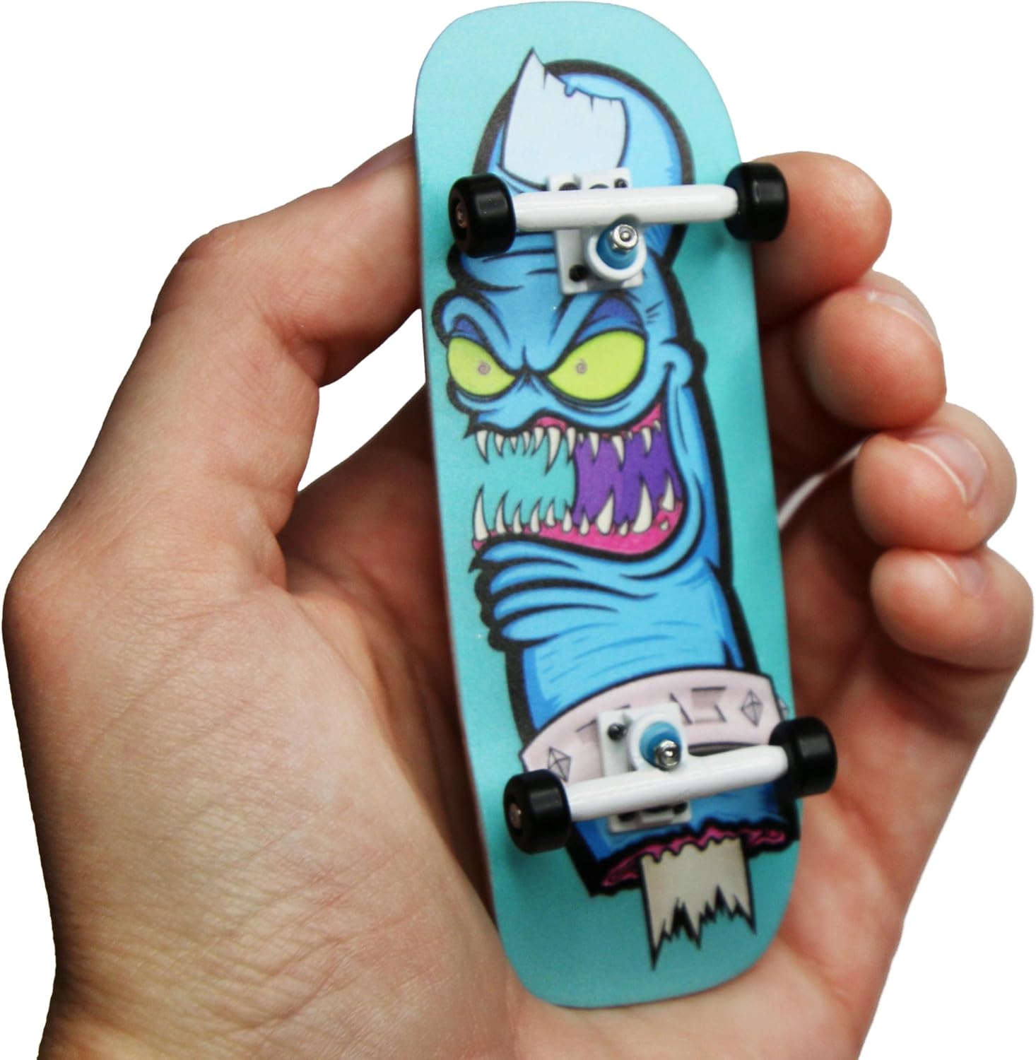 Teak Tuning Real Wear Graphic 33.5mm Boxy Shape Fingerboard Complete - Gnarly Bite Edition