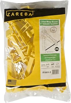 Zareba IT5XY-Z Snap-on 5-Inch Extender Insulator, 25 per Bag, Yelllow