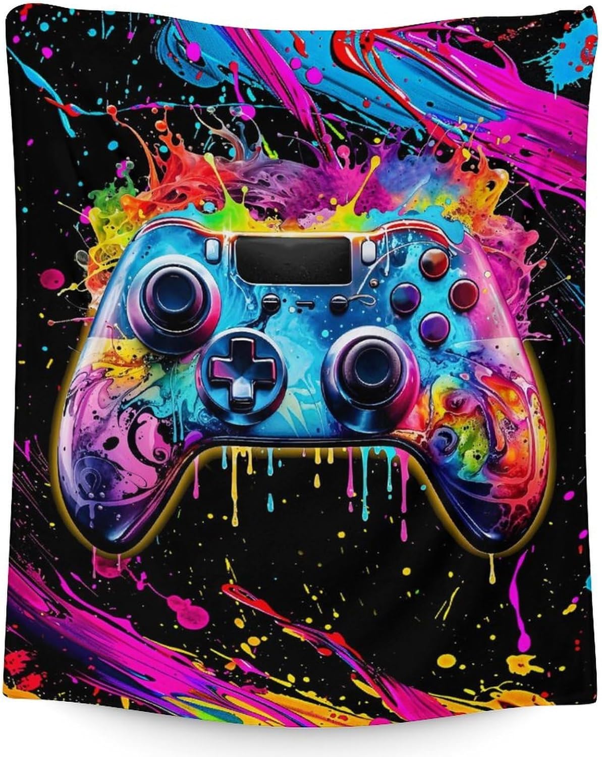 Gamer Blanket for Men - 60 x 80 Inches Twin Size for Adults - Warm Comfortable Gaming Throw Accessories Gifts for Bed, Living Room
