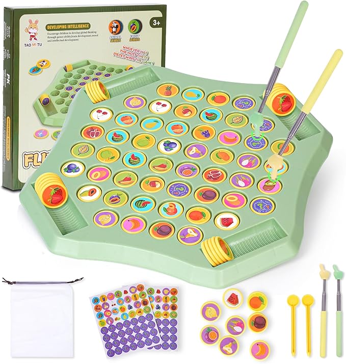 Amazon.com: Gencokok 54PCS Fruit Flip Chess Memory Chess Game, Animal ...