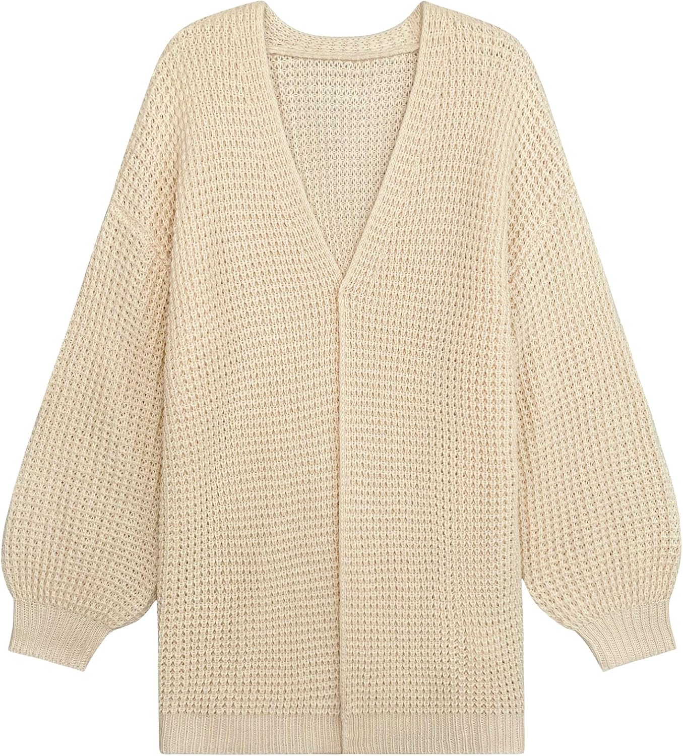 Womens Oversized Lightweight Waffle Knit Long Cardigan Spring 2026 Trendy Casual Outfits Open Front Duster Sweater - Image 2