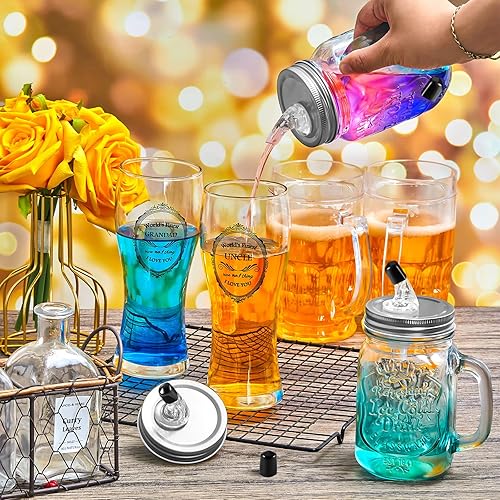 Miniatura 6 de Paquete de 4 boquillas para verter tarros Mason con solapa, tamaño regular de boca de 2.756 in, tapas de vertido adecuadas para cualquier líquido a