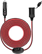 Hoembpn 4M Rallonge Prise Allume-Cigare de Voiture étanche avec ON/OFF Interrupteur et Fusible 15A,12V/24V Adaptateur Allume-Cigare Câble D'extension 17AWG pour Moto,Bateau,Voiture,Camion